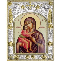Икона Божией Матери Феодоровская 2 в серебряном окладе фото