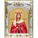 Икона Варвара Великомученица в серебряном окладе