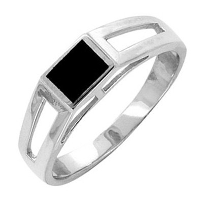Сдержанное кольцо с эмалью из серебра 925 пробы фото