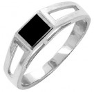 Сдержанное кольцо с эмалью из серебра 925 пробы