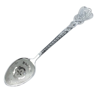 Православная серебряная чайная ложечка "Андрей" из серебра 925 пробы фото
