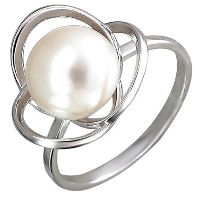Фантазийное кольцо с жемчугом 925 пробы из серебра фото