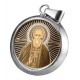 Святой преподобный Сергий Радонежский. Иконка в виде круга обсидиан из серебра 925 пробы