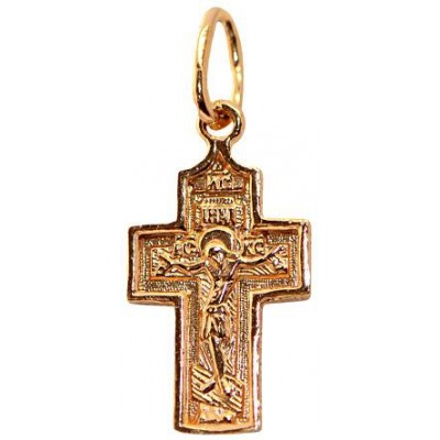 Крест православный из серебра 925 пробы с золотым покрытием фото