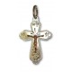 Крест православный с золотым распятием 585 пробы из серебра 925 пробы