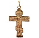 Православный крестик из серебра 925 пробы с красной позолотой