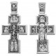 Крест православный "Распятие Христово. Икона Божией Матери Знамение" из серебра 925 пробы с чернением