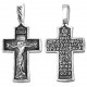 Крестик на цепочку, серебро 925 пробы с молитвой: " Да воскреснет Бог, и расточатся врази Его.."