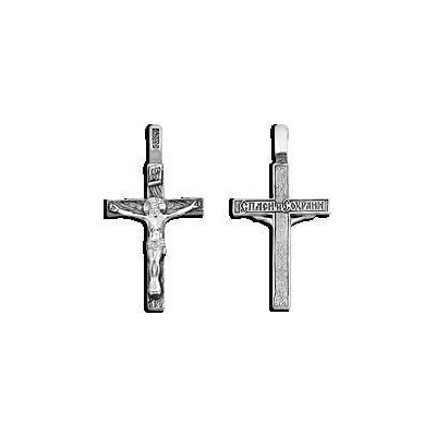Серебряный православный нательный крест, серебро 925 пробы с чернением фото