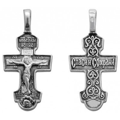 Православный нательный крест, серебро 925 пробы с чернением фото