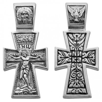 Серебряный православный нательный крестик, серебро 925 пробы с чернением фото