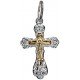 Крест с золотым Распятием Христовым из серебра  Ag 925/Au 585