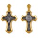 Православный нательный крест из серебра 925 пробы с желтой позолотой
