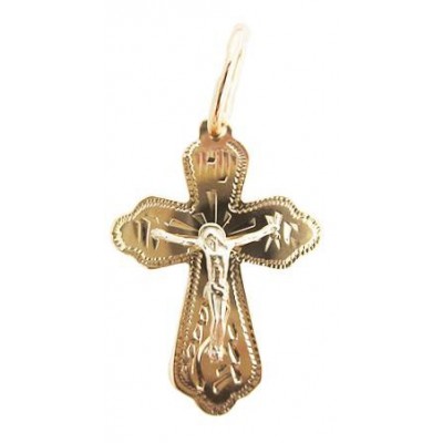 Православный золотой нательный крест, золото 585 пробы фото