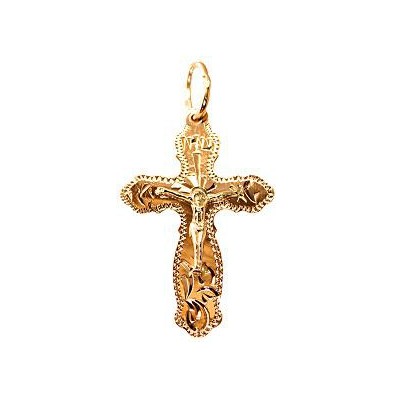 Золотой нательный крестик православный, золото 585 пробы фото