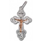 Православный нательный крест из золота 585 пробы и серебра 925 пробы