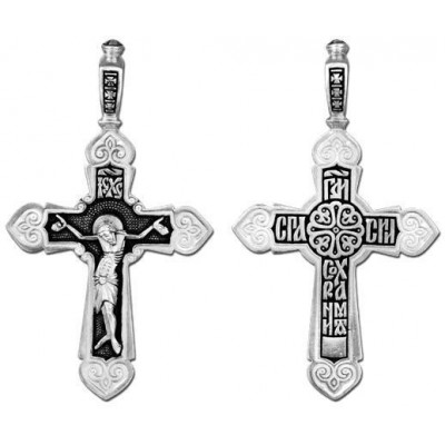 Серебряный нательный крест православный, серебро 925 пробы с чернением фото