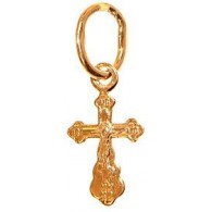 Нательный православный крест для младенца, золото 585 пробы фото