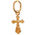 Нательный православный крест для младенца, золото 585 пробы