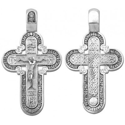 Православный крест из серебра 925 пробы с чернением фото