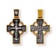 Крест "Огради мя, Господи, силою Честнаго и Животворящего" из серебра 925 пробы с желтой позолотой и чернением