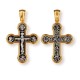 Серебряный крест Распятие Христово "Диесус" на цепочку с позолотой и молитвой