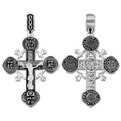 Крест из серебра с молитвой от болезней «Крест хранитель всей вселенной, крест красота церковная…" фото