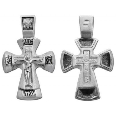 Нательный крест на шею, серебро 925 пробы с чернением фото