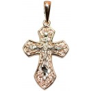 Православный крест с бриллиантами, золото 585 пробы