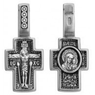 Православный крестик Распятие Христово/ Казанская Богородица, серебро 925 пробы фото