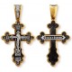 Православный нательный крест, серебро 925 пробы с желтой позолотой и чернением