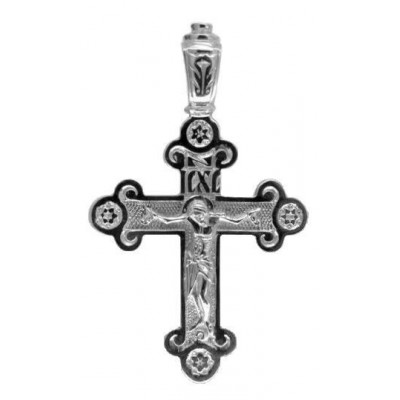 Серебряный нательный крест на цепочку, серебро 925 пробы фото