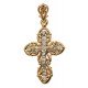 Золотой крест православный с бриллиантами (4 шт.),  золото 585 пробы