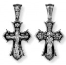 Крест на цепочку "Святитель Николай" из серебра 925 пробы с чернением