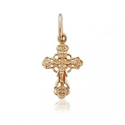 Православный золотой нательный крестик, золото 585 пробы фото