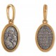 Владимирская Богородица. Нательная иконка на цепочку, серебро 925 пробы с желтой позолотой