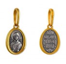 Святая Анна. Именная иконка-кулон, серебро 925 пробы с желтой позолотой