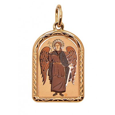 Ангел Хранитель Нательная икона, золото 585 пробы фото