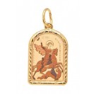 Георгий Победедоносец Св. Нательная иконка на цепочку, золото 585 пробы
