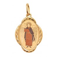 Ангел Хранитель Нательная иконка, золото 585 пробы фото
