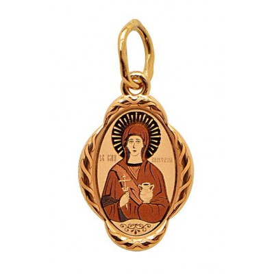 Анастасия Св. Золотая именная нательная иконка, золото 585 пробы фото