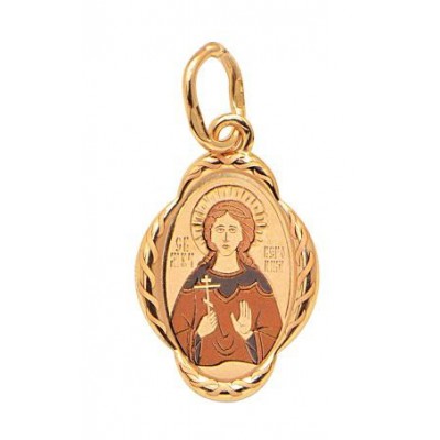 Вероника  Св. Именная иконка-кулон, золото 585 пробы фото