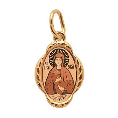 Ева Св. Именная иконка на шею, золото 585 пробы фото