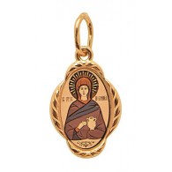 Иоанна Св. Именная иконка-кулон на цепочку, золото 585 пробы фото