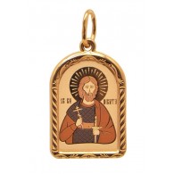 Никита Св. Именная иконка на цепочку, золото 585 пробы фото