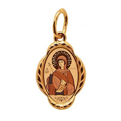 Святая мученица Марина (Маргарита). Золотая именная нательная иконка на шею, золото 585 пробы фото