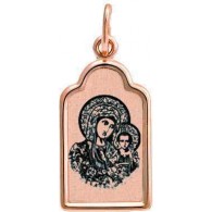 Казанская Богородица. Подвеска из золота 585 пробы фото