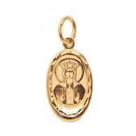 Александра Св. Именная нательная иконка на шею, золото 585 пробы фото