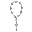 Красивые четки с подвеской в виде православного креста с молитвой из серебра 925 пробы