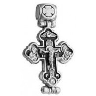 Православный серебряный мощевик-крест, 925 проба фото